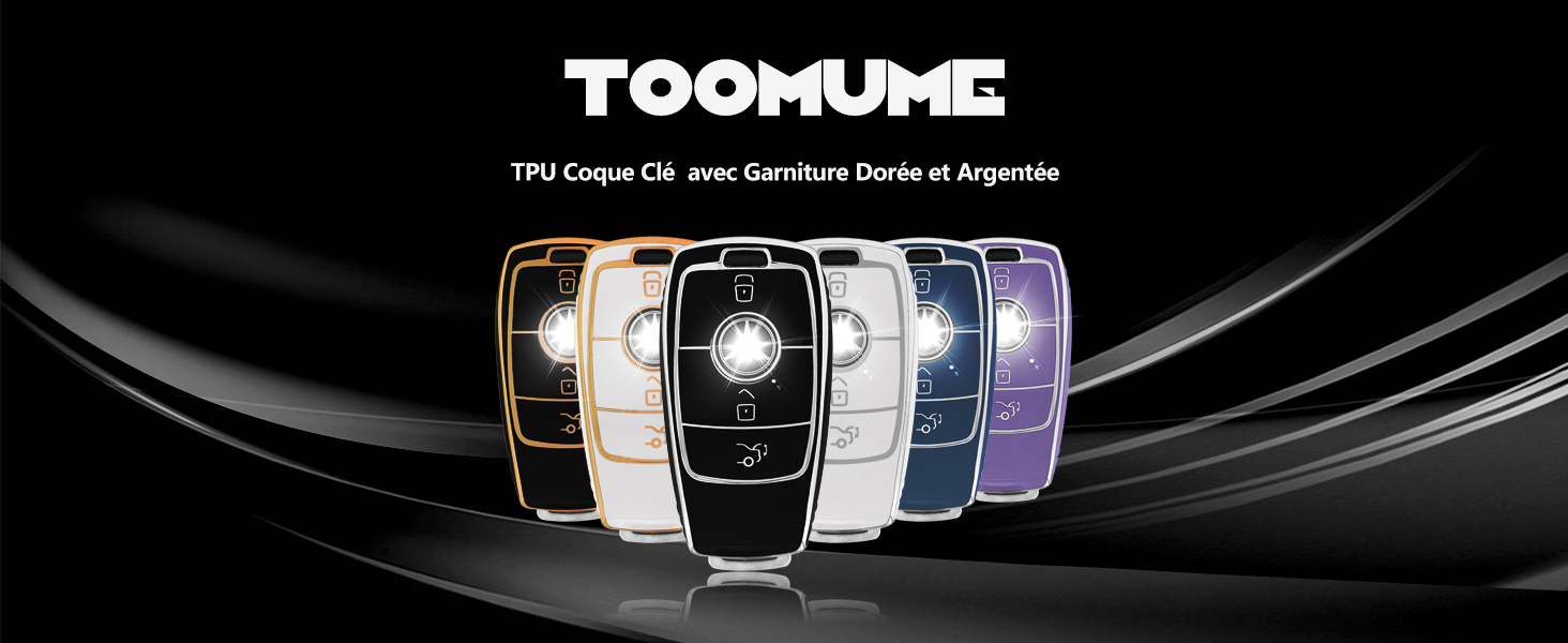 Coque TPU De Protection Pour Clé Mercedes - Etui élégant Doré/argenté Pour Classe A, C, E, G, GLA, GLC, Etc. - Smart Key Cover