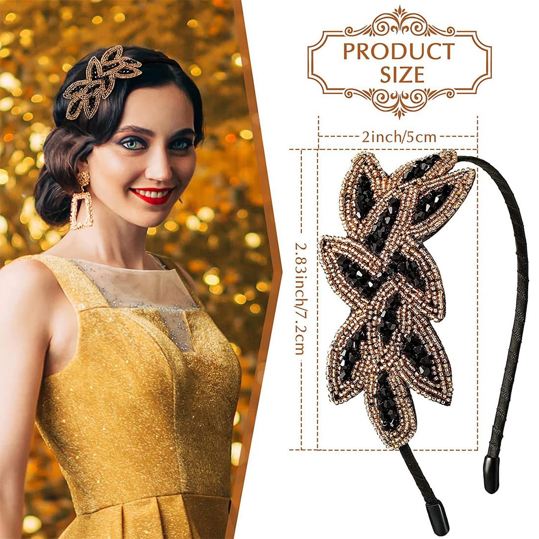 BABEYOND Accessori per capelli anni 20, accessori da donna stile Gatsby, vintage