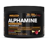 Alphamine Thermogenic Pre Workout, Fat Burner Pre Workout Energy Powder with L-Carnitine, Raspberry Lemonade, 60 Scoops