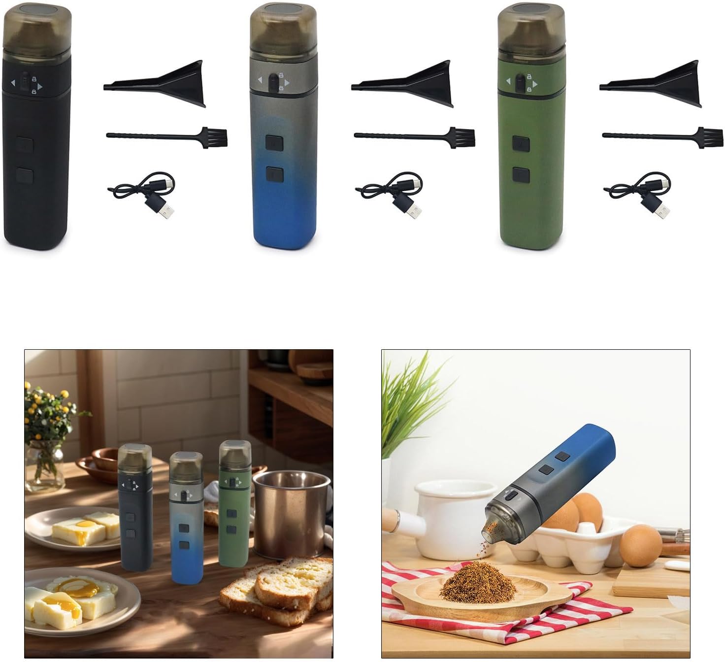 Electric Kitchen Grinder, Automatic Spices One-Touch Operations, Rechargeable Battery Powered For Kitchen, Dining & Travel