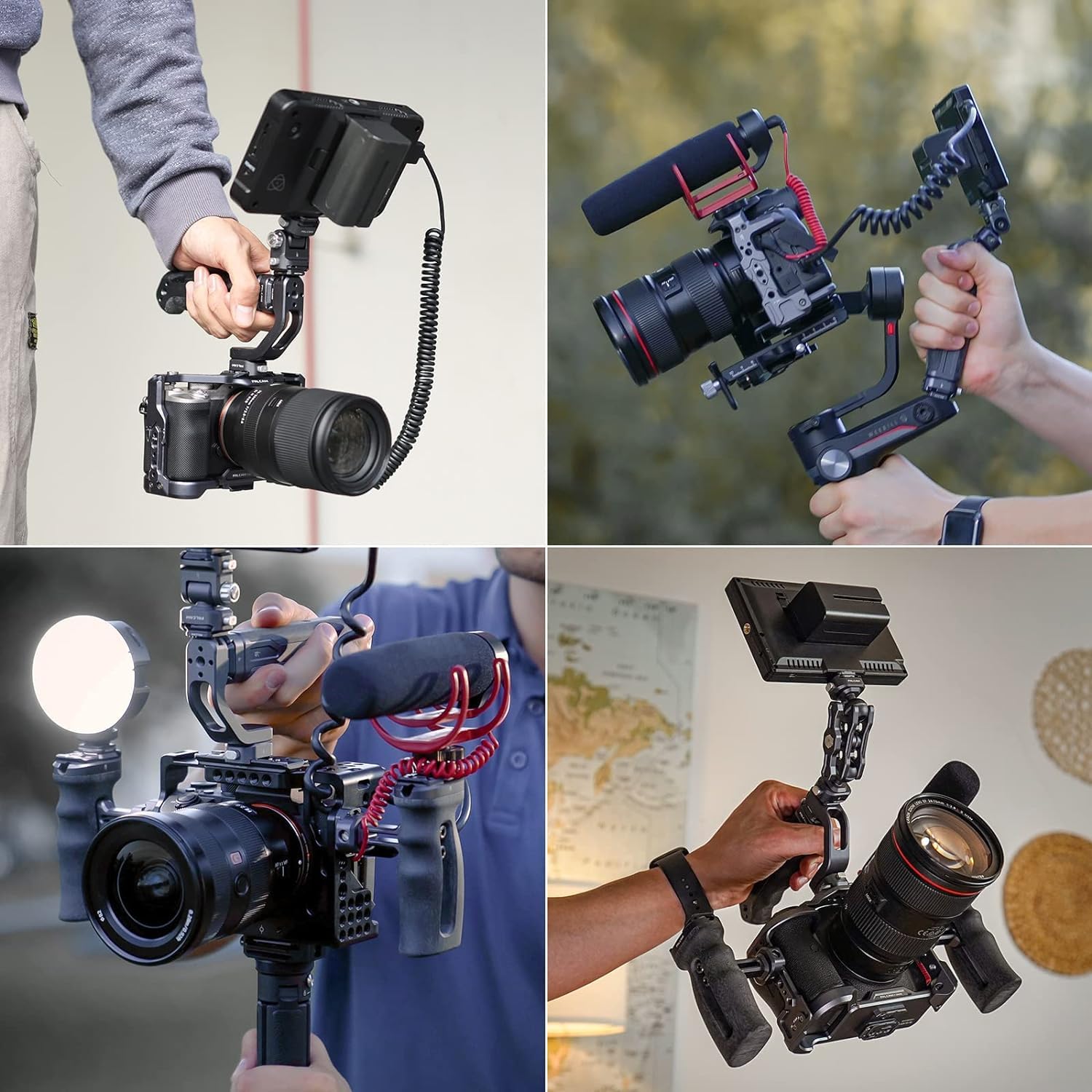 FALCAM F22 Camera Top Handle with Quick Release, Detachable Aluminum Grip for Mirrorless & DSLR Cage,Sling-Mode Shoulder Shooting,1/4"-20 Cold Shoe Compatible with Sony Canon Nikon Fujifilm Cinema Rig