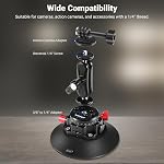 Support à ventouse NEEWER de 6"/15.2cm avec bras magique à tête sphérique, support à ventouse en métal sur pare-brise de voiture pour caméra d'action/support de téléphone, avec trous de montage 1/4" et 3/8" pour ARRI
