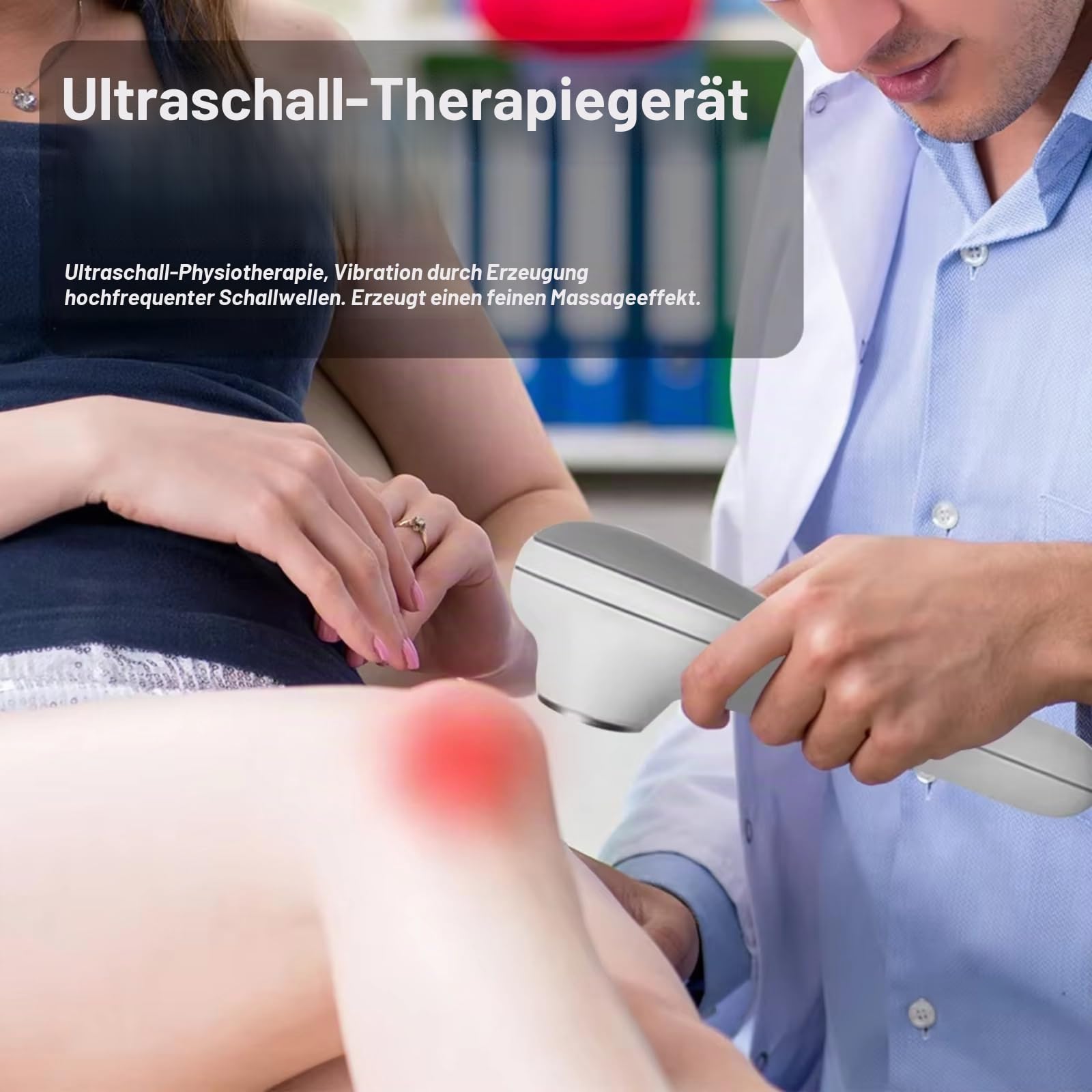 Physiotherapie Gerät - Ultraschall Therapiegerät Massagegerät zur Linderung von Muskel- Gelenkschmerzen mit 5 Intensitätsstufen & 6 Timer für Muskel Schmerz Nerven Entspannung