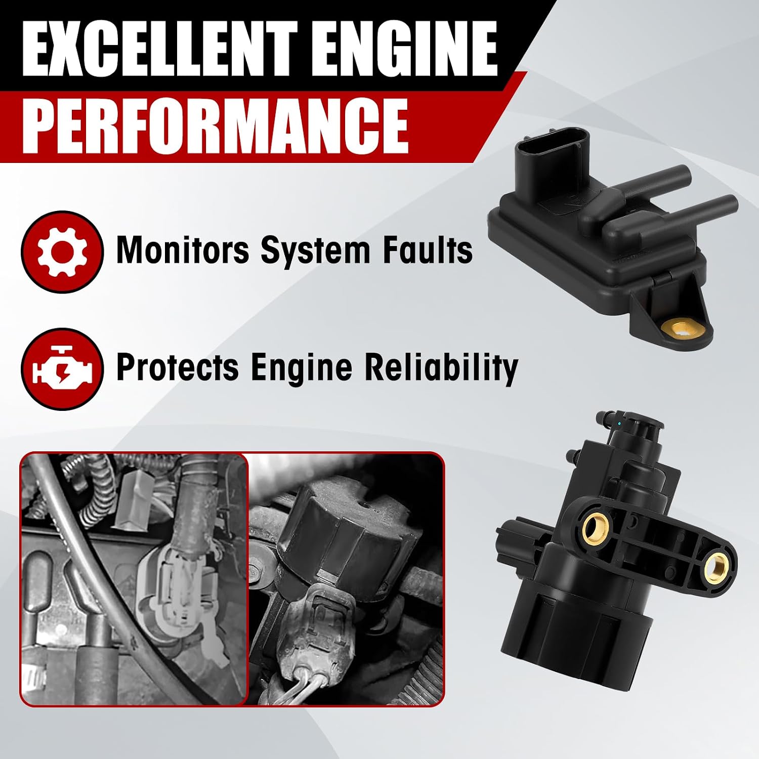 EGR Pressure Feedback Sensor & EGR Vacuum Solenoid Valve Compatible with Ford F-150 F-250 F-350 Ranger Mercury Sable Mazda B3000 B2500 Lincoln Navigator Town Replace# F77Z9J460AB F63Z9J459AA