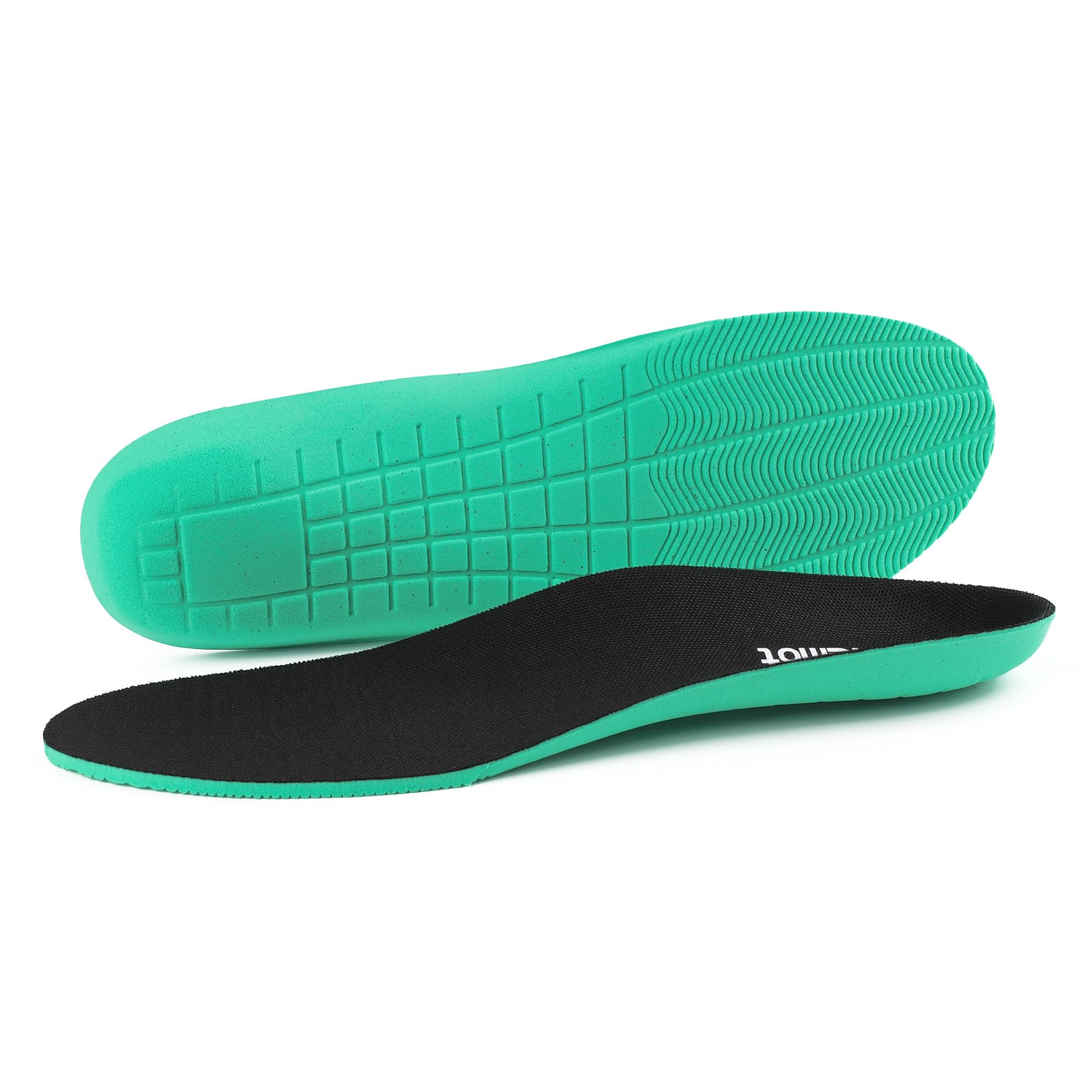 riemot Insoles for Women and Men, Arch Support Insoles Shock Absorption Inner Soles, Cushioning Trainer Insole for Sport Shoes, Sneakers, Work Boots, Black, UK 8