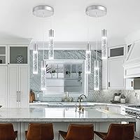 Vista 16 de 3 luces colgantes modernas LED para isla de cocina, luz colgante de burbuja, iluminación colgante para cocina, isla comedor, luces colgantes