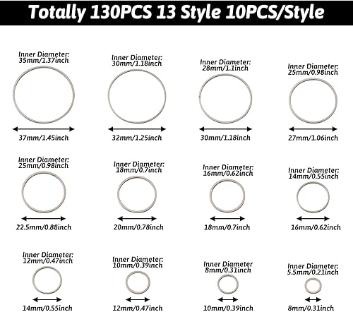 Miniatura 7 de KISSITTY 120 aretes de acero inoxidable 304 de 12 estilos de eslabones con cuentas, aretes circulares redondos, bisel abierto redondo, marco