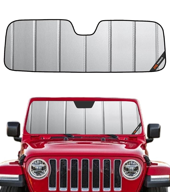 Protetor solar para para-brisa Pigenius cinza para Jeep Wrangler 1997–2006 SS324, 1 unidade