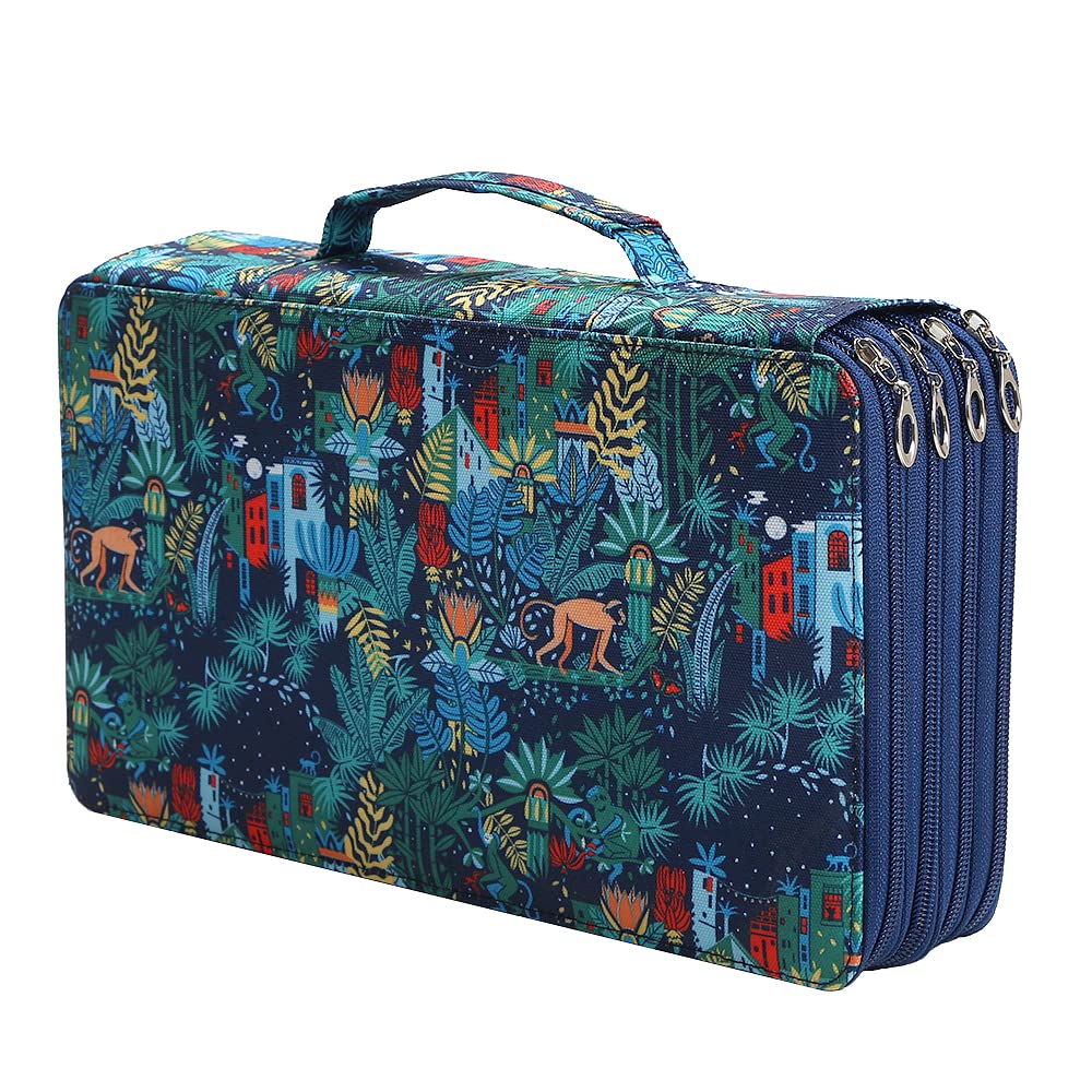 Lbxgap 300 Slots Pencil Case 4-Layer Zipped Holder w/Handle — image 1