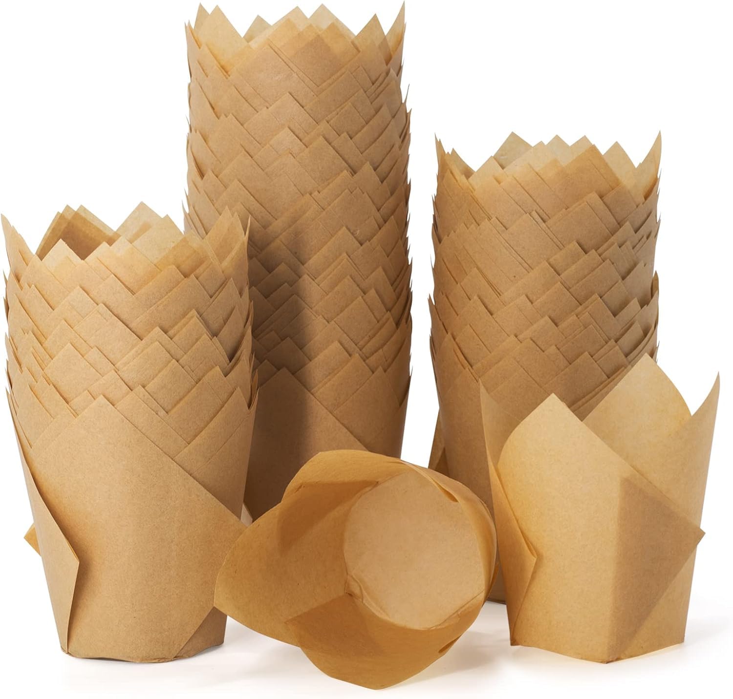 200 forros de tulipán para hornear tazas con tres diseños elegantes, soportes para magdalenas, tazas de hornear de alta calidad, envoltorios para cupcakes, panadería de Navidad, forros para cupcakes