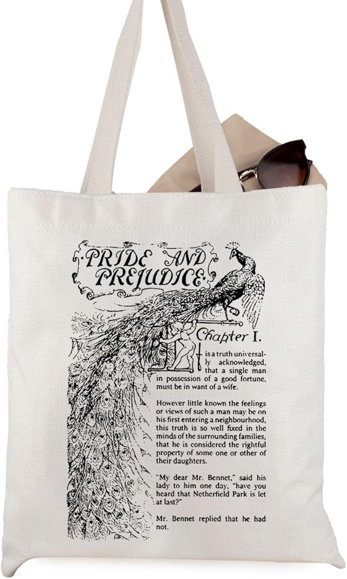 Bookish Gift Literarisches Geschenk Stolz und Vorurteil Buchliebhaber Leinwand Tragetasche