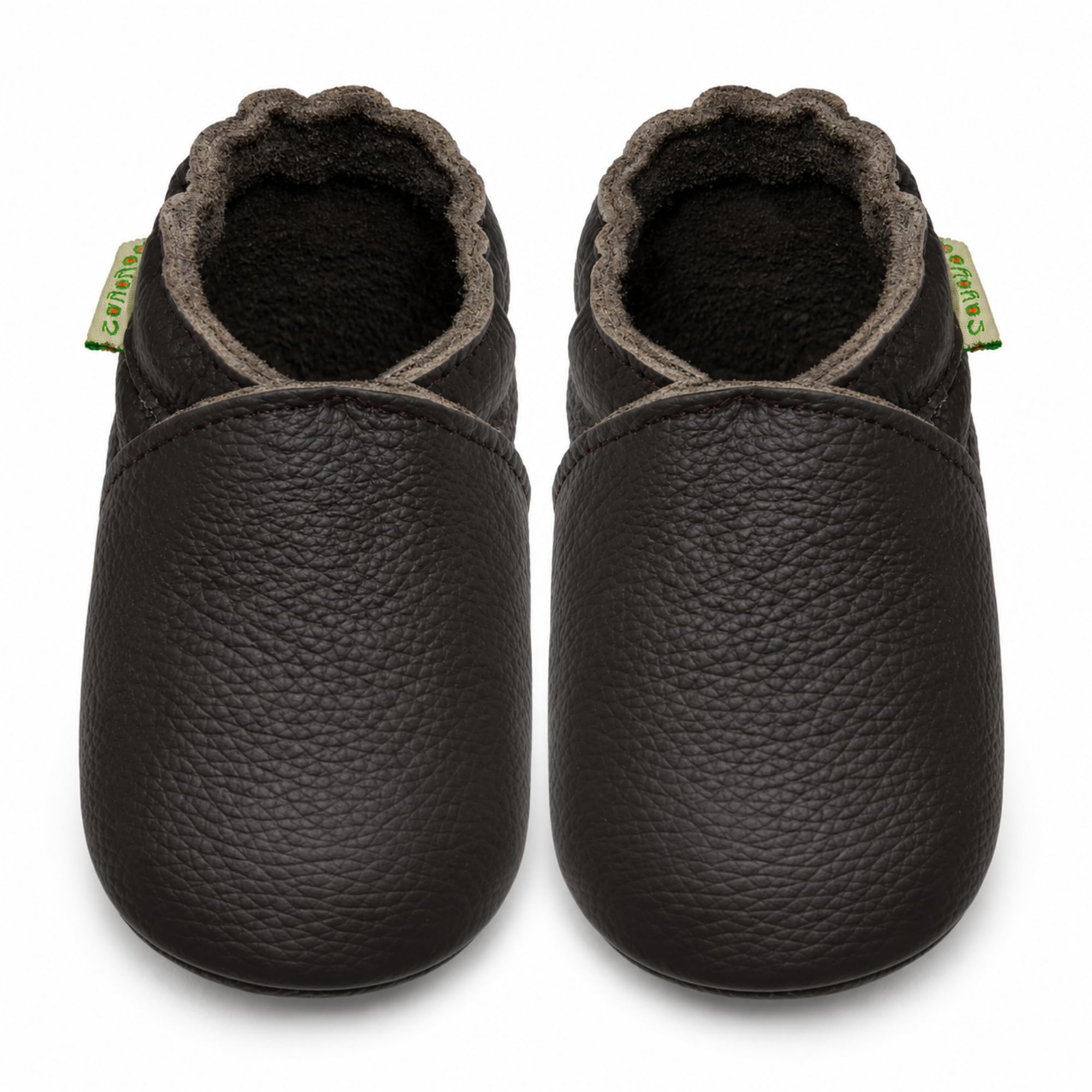SAYOYO Krabbelschuhe Baby aus Echtleder rutschfeste Lauflernschuhe | Handgefertigt aus Weichem Echtleder Atmungsaktiv Barfußgefühl Einfach Anzuziehen Babys und Kleinkinder 0-36 Monate