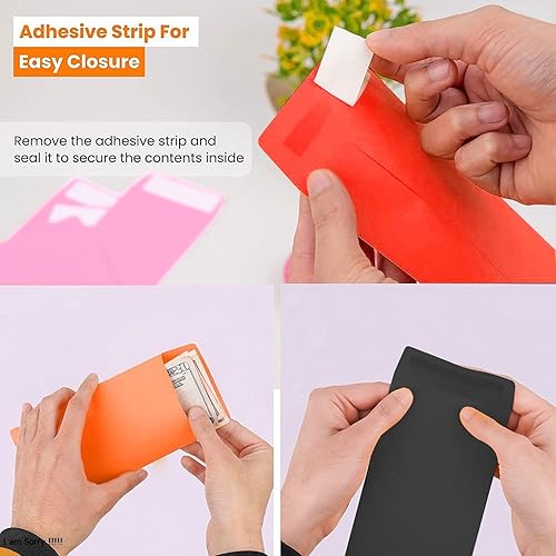Miniatura 3 de Sobres coloridos para efectivo, paquete de 120 sobres de 3.5 x 6.5 pulgadas, sobres de dinero para efectivo, sobres de colores de 80 GSM, ideales