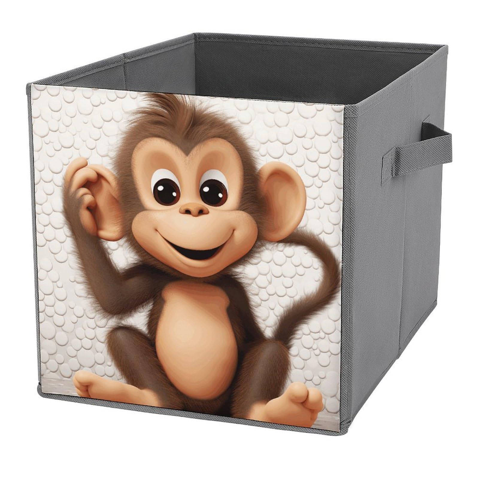 Boîtes de rangement pliables étagère avec poignées motif singe