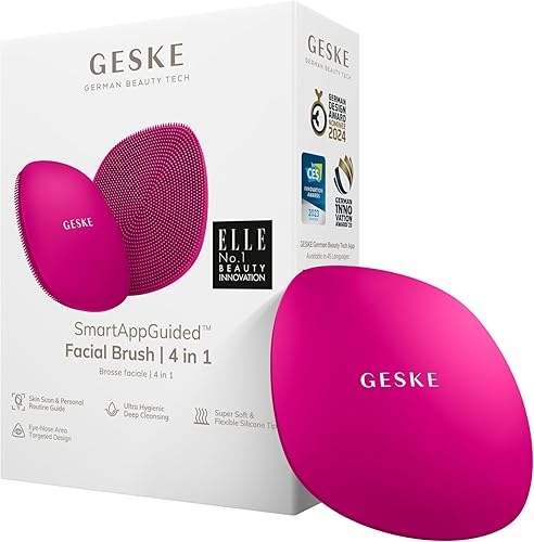 Miniatura 13 de GESKE SmartAppGuided™ Cepillo facial 4 en 1 Cepillo de limpieza facial profesional Cepillo facial de silicona para limpieza de la piel