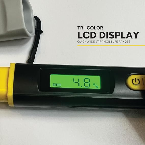 General Tools Compact Digital Moisture Meter MMP100 Pin-Style Tool Detects Moisture in Wood and Building Materials to Help Identify Targeted Moisture Levels and Prevent Water Damage