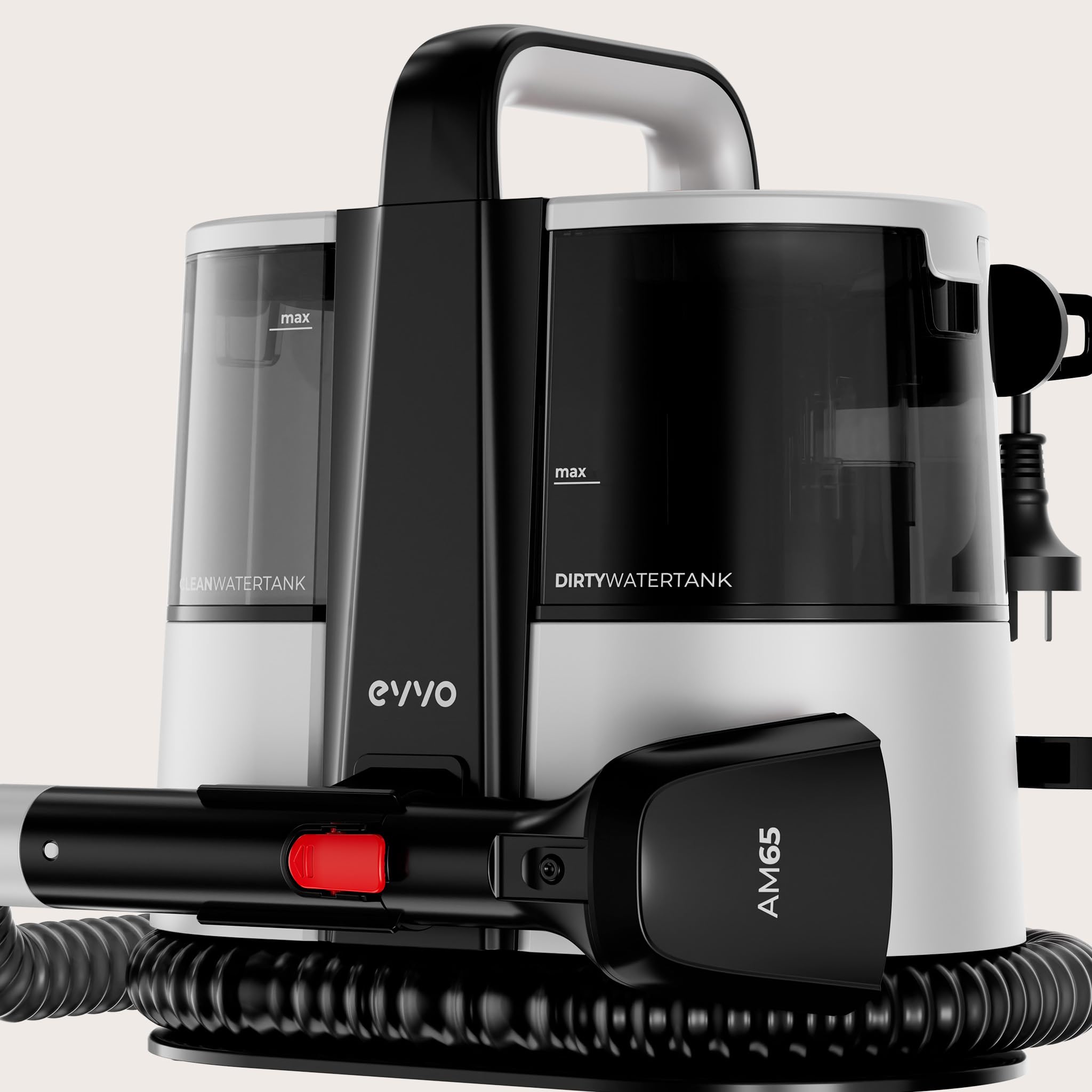 EVVO AM65 wydajny środek do czyszczenia dywanów i tapicerki o mocy 600 W, odkurzacz wodny do tapicerki, sof i samochodów, urządzenie do czyszczenia tapicerki z funkcją spryskiwania i ssania, oddzielne