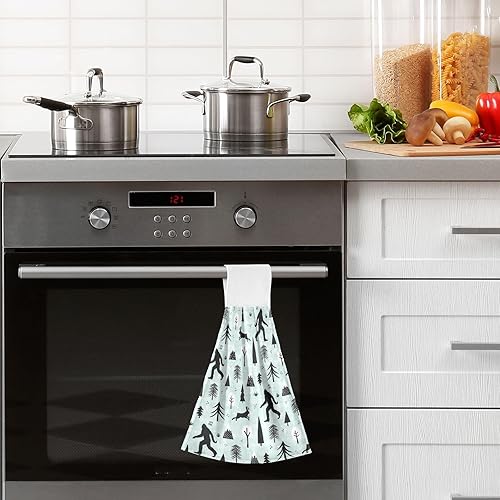 Miniatura 5 de Bigfoot Jackalope - Toalla de cocina, 2 piezas, toalla de mano súper suave, absorbente, secado para colgar en el baño, granja, mesa, decoración del