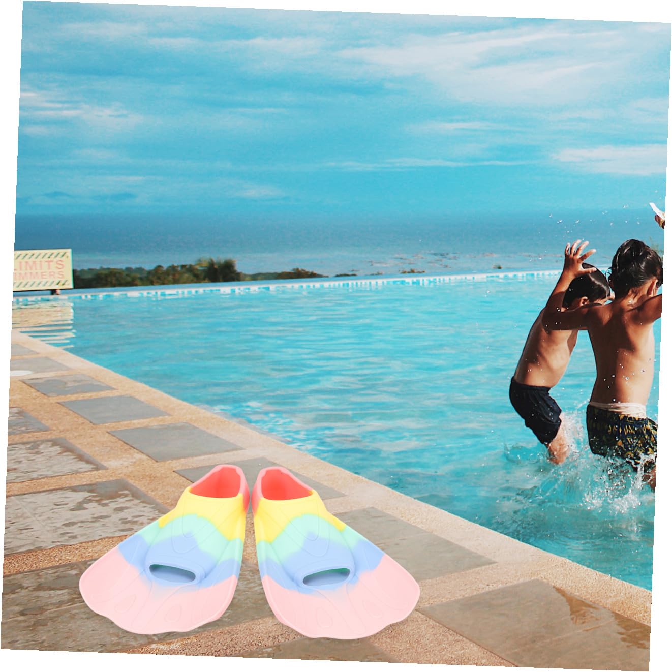 Aletas de Natación Flexibles de para Aletas Cortas Portátiles para Entrenamiento de Buceo y Natación Diseño Ergonómico Forma de Abanico Material y Cómodo