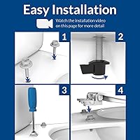 Vista 7 de Asiento de inodoro CHURCH, bisagras de liberación de limpieza fácil para limpiezas profundas, asiento de madera esmaltada duradera, alargado, blanco