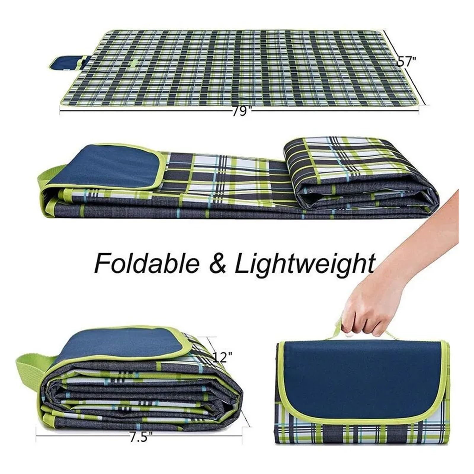 tappeti da picnic, tappeti da spiaggia, Tappetino da picnic antipioggia for esterni, tappetino da campeggio, da spiaggia, plaid, portatile, da escursionismo, da viaggio, coperta da campeggio pieghevol