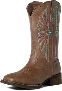 SheSole Fashion Cowboy Boots Woman Square Toe Botte Cowboy Femme Western Cowgirl Boots