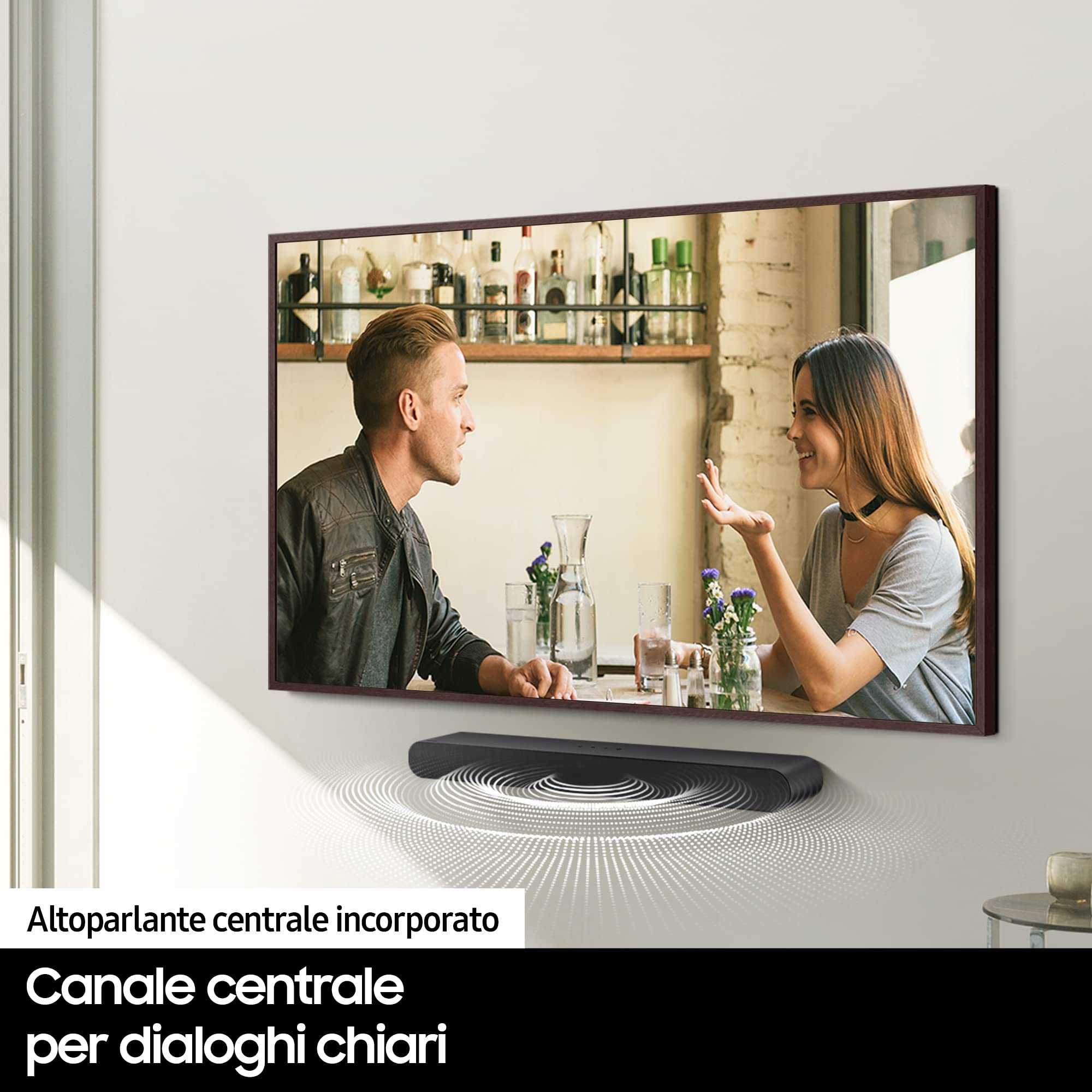 Samsung Soundbar HW-S50B/ZF, 5 Canali 140W 2022, Audio 3D Wireless Ottimizzato, Suono Bilanciato e Uniforme, Music Mode, Nero