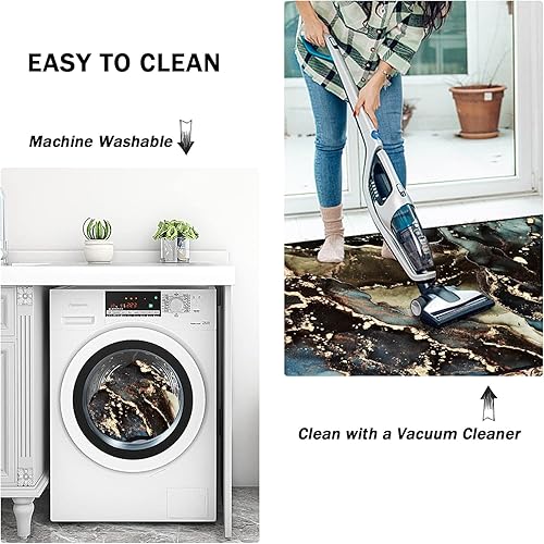 Miniatura 5 de Alfombra Abstracta Moderna para Áreas Pequeñas - Tapete de Puerta de 2x3 Pies, Alfombra Pequeña para Entrada, Tapete de Baño de Lujo Moderno con