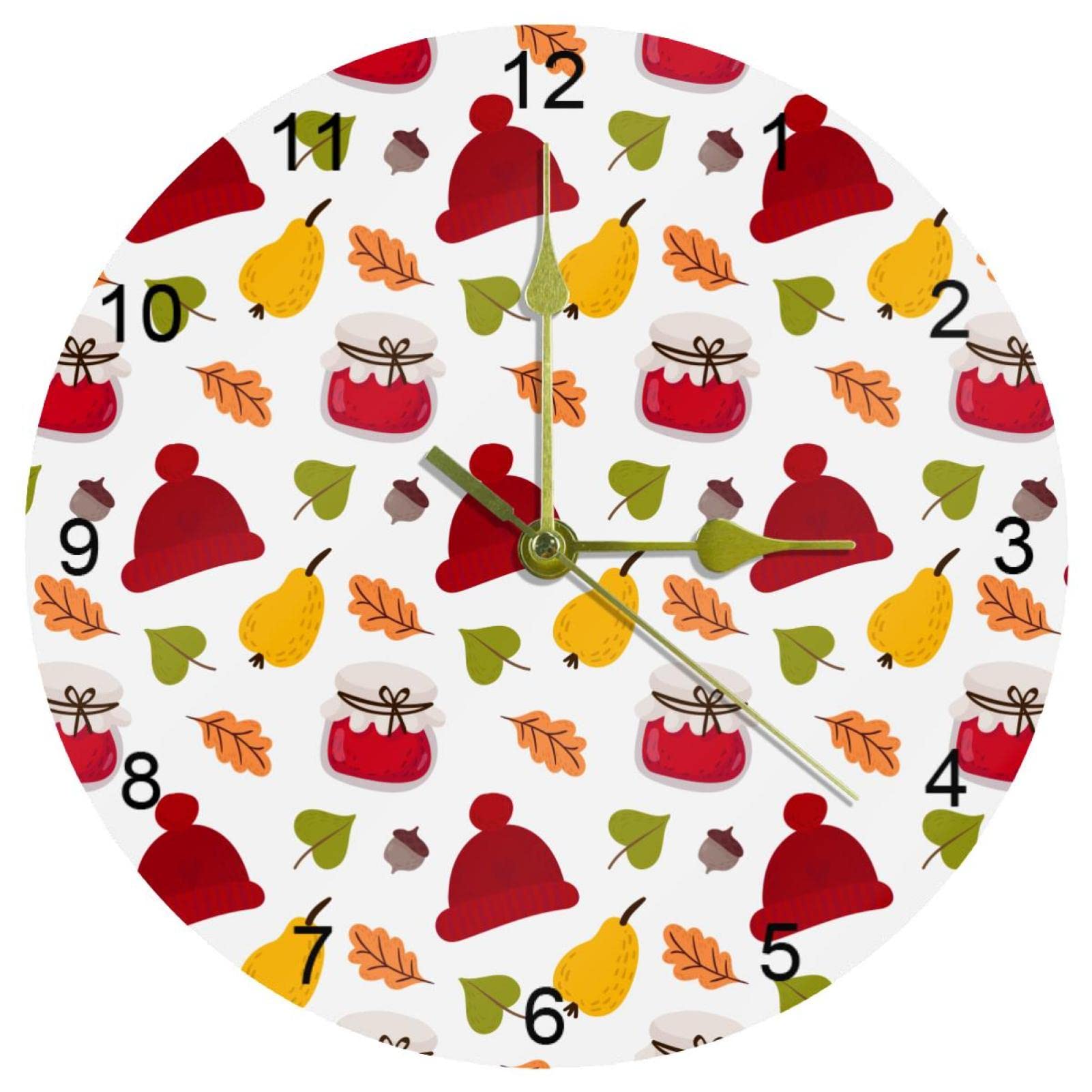 Horloge murale originale en tricot jam-01 de 25,4 cm, cadeau idéal pour l'école