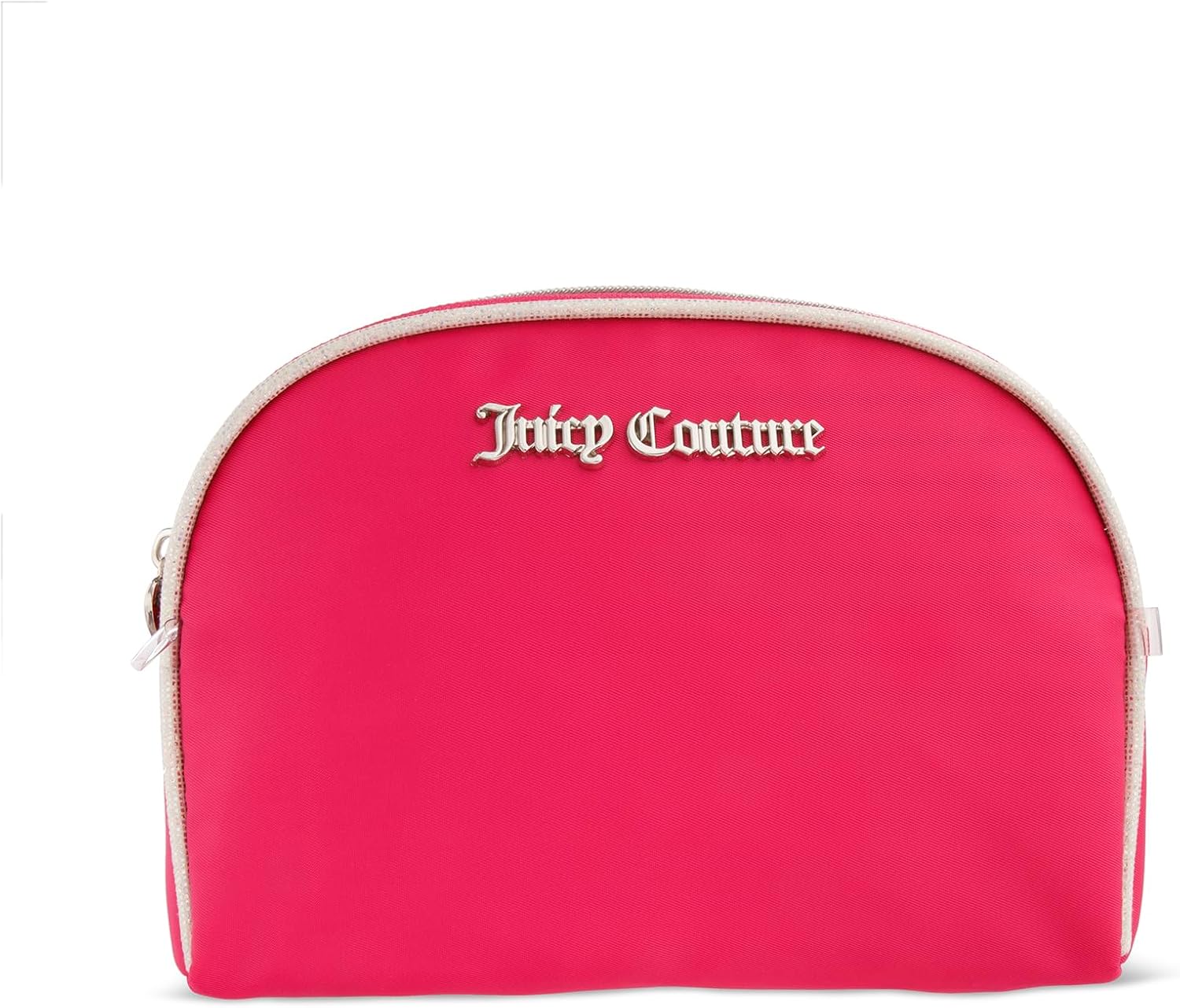 Juicy Couture White Pink Makeup Bag Cosmetics Organizer Travel Essentials Clutch Coin Purse Textured Three Piece Set