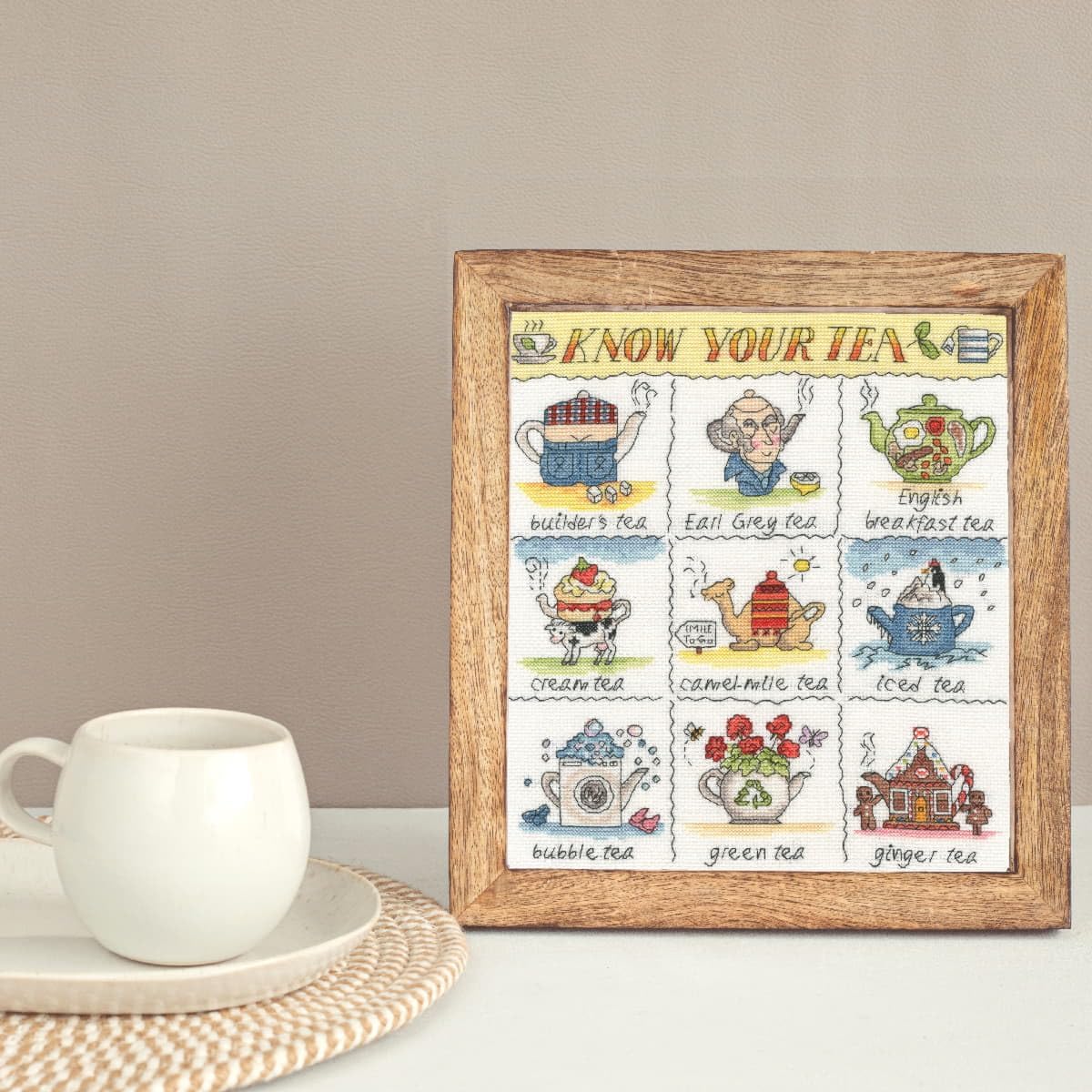 Bothy Threads Counted Cross Stitch Kit - Know Your Tea
