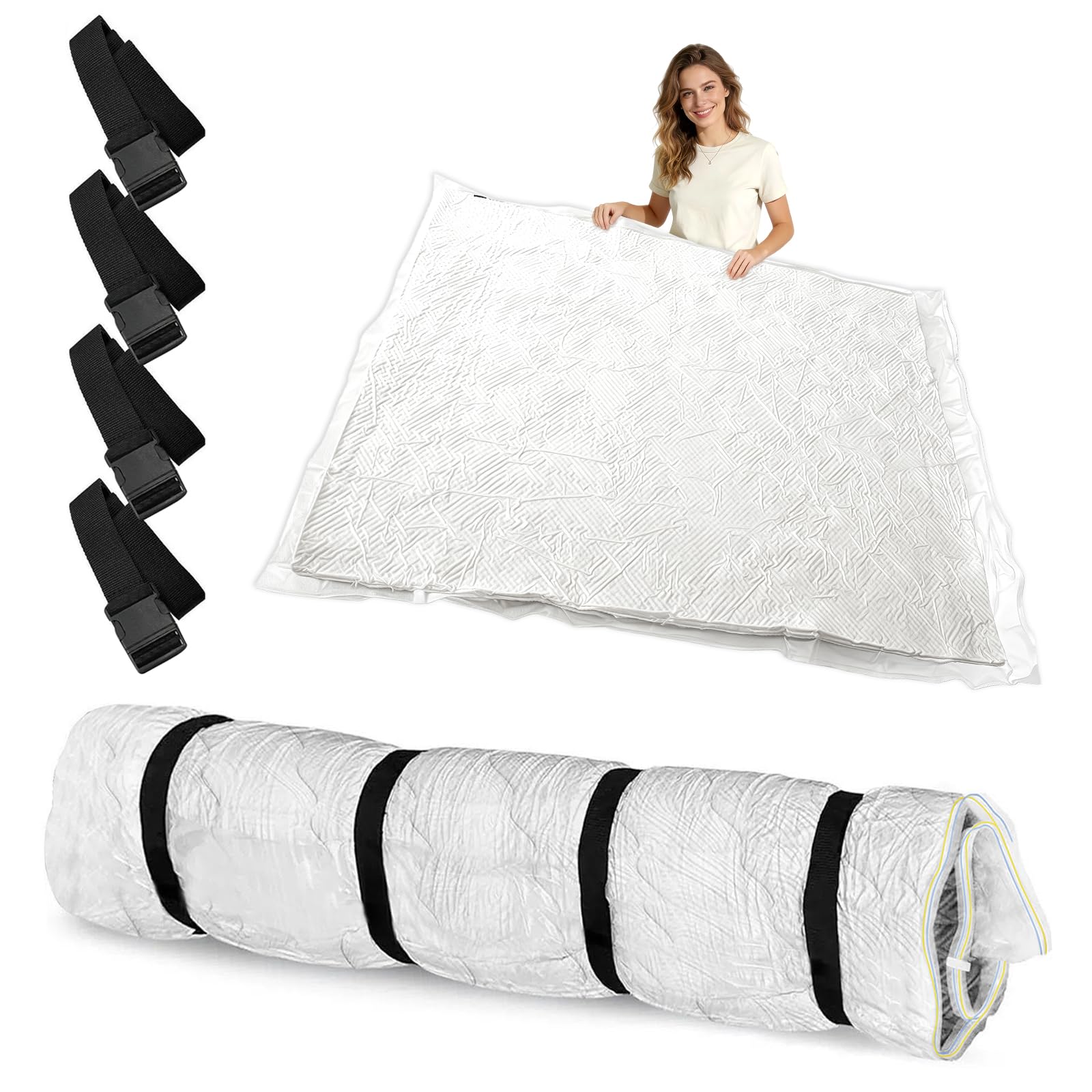 Sac rangement couette Super King Size étanche et grand sac de compression sans pompe