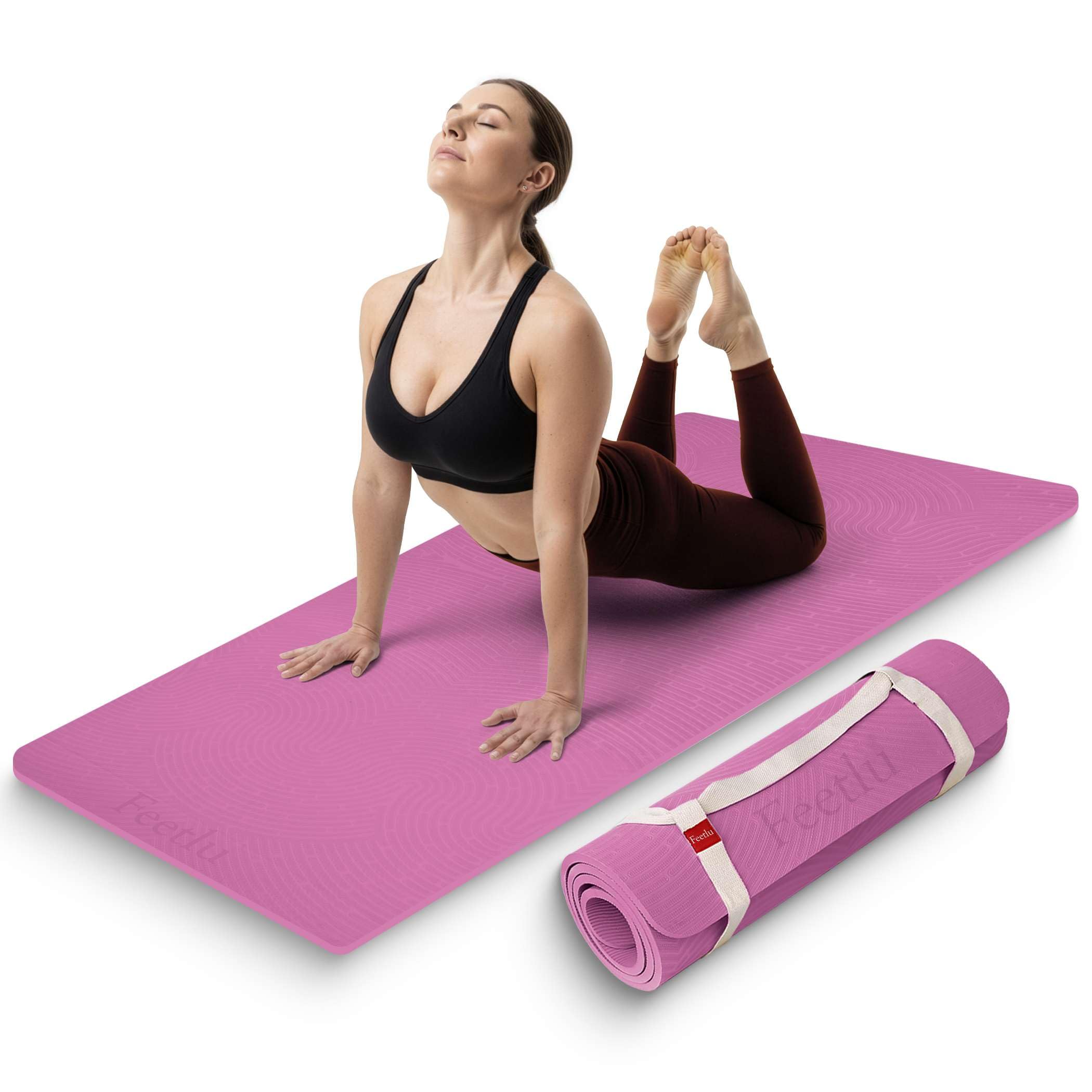 Feetlu Extra Thick 12mm Exercise Mat – Non-Slip, Joint-Friendly & Cushioned Fitness Mat for Yoga, Pilates & Floor Workouts – Durable, Supportive &