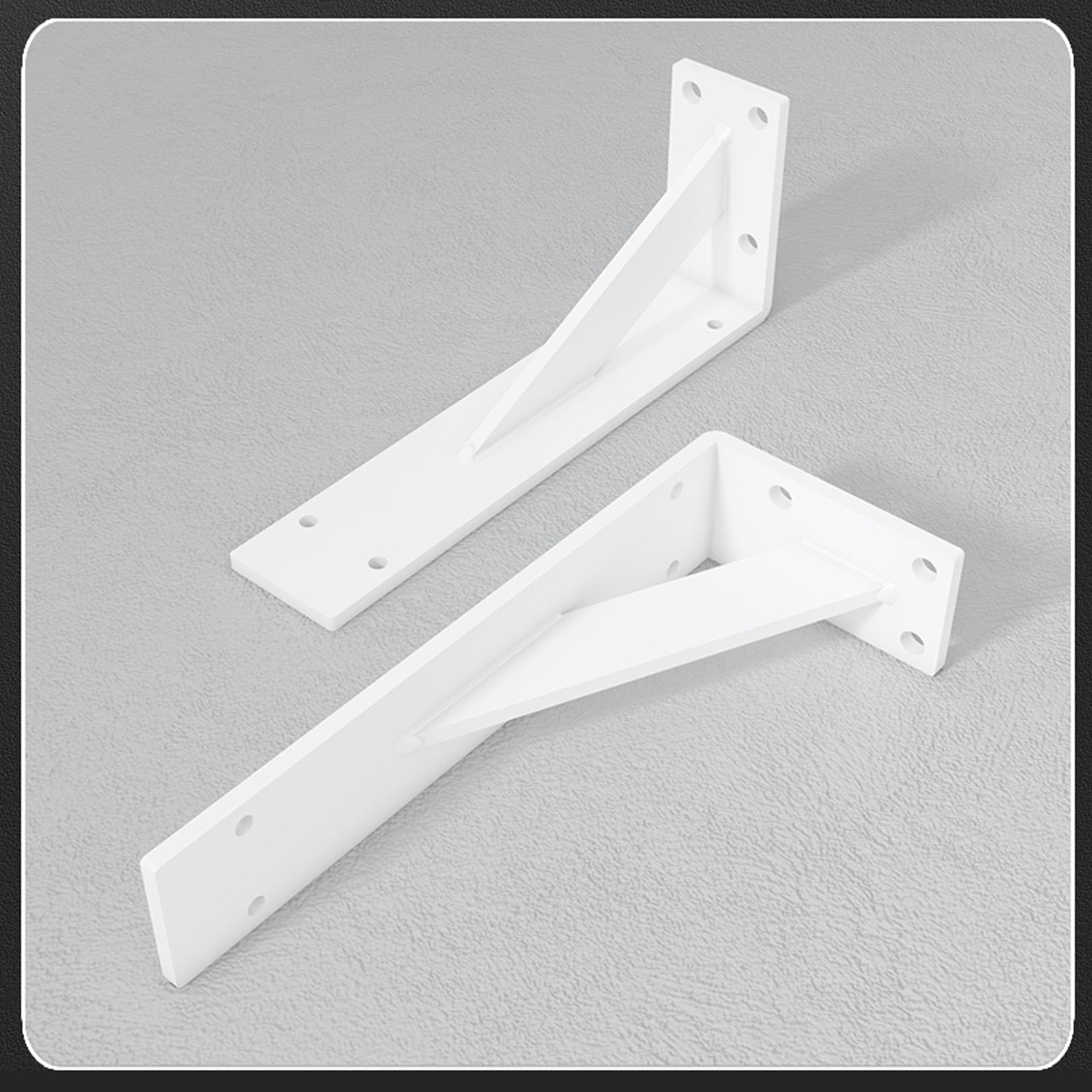 2 Piezas Escuadras para Estanterias Metalicas,Soportes de Estante Flotante,Soportes Triangulares de 90 Grados Angular de Montaje en Pared Pesados,con Tornillos (25cm x 10cm,Blanco)