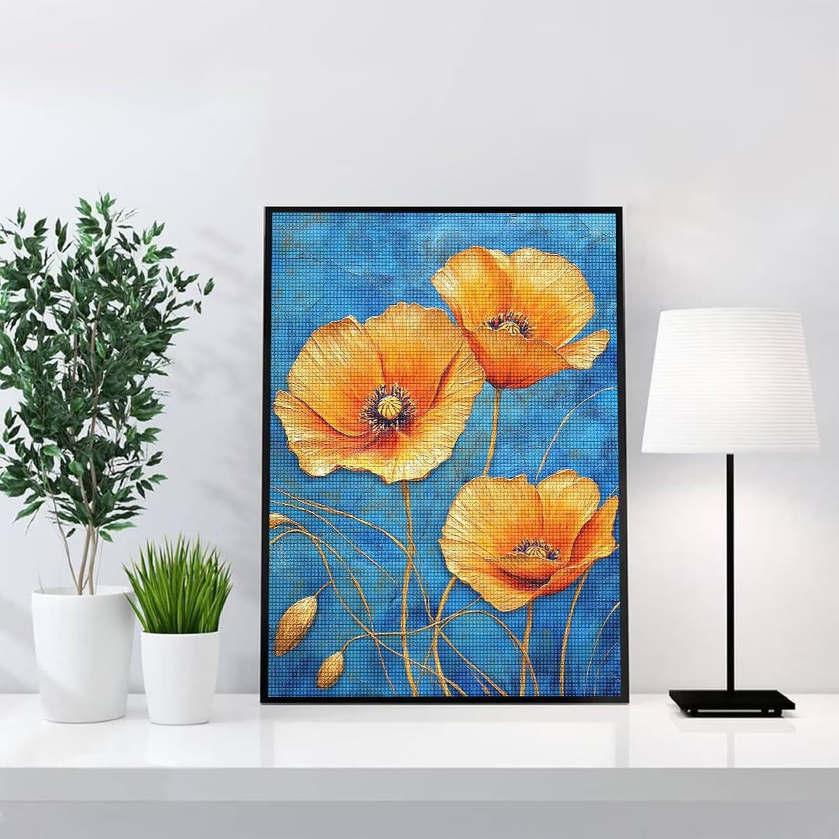 Diamond Painting Kit Completo, Diamond Painting Astratto, 5D Quadrato Pittura Diamante Kit Manualidades Adultos DIY Diamantini Crystal Art Disegni Ricamo Punto Croce Artigianale, 60x90cm Fiori j0-972
