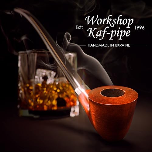 Miniatura 7 de Pipa de tabaco modelo KAF218 Churchwarden Style madera hecha a mano con forma de Dublín de madera de pera con tallo acrílico, caja de regalo con