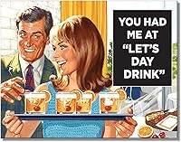 Vista 10 de Desperate Enterprises Cartel de lata con texto en inglés «Alcohol – I Only Drink to Make You More Interesting – Decoración nostálgica de metal