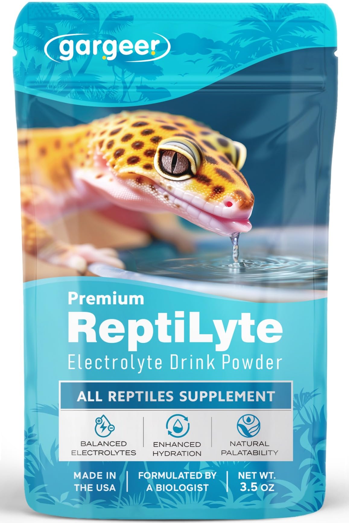 Gargeer 3.5oz Electrolyte Drink Supplement for All Reptiles. Made in USA