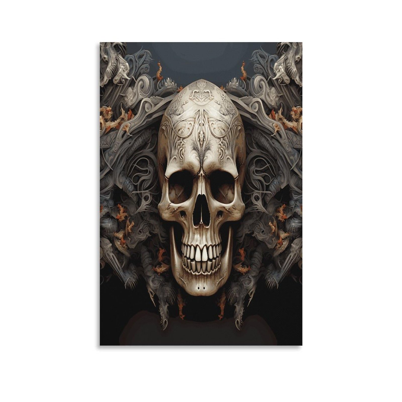 LDGSUPH Skulls Canvas Wall Art Prints Hangable Decor Painting for Wall Prints Painting Artwork Modern Decorative Artwork Ready to Hang Wall Pictures for Home Decor 24x36inch(60x90cm)