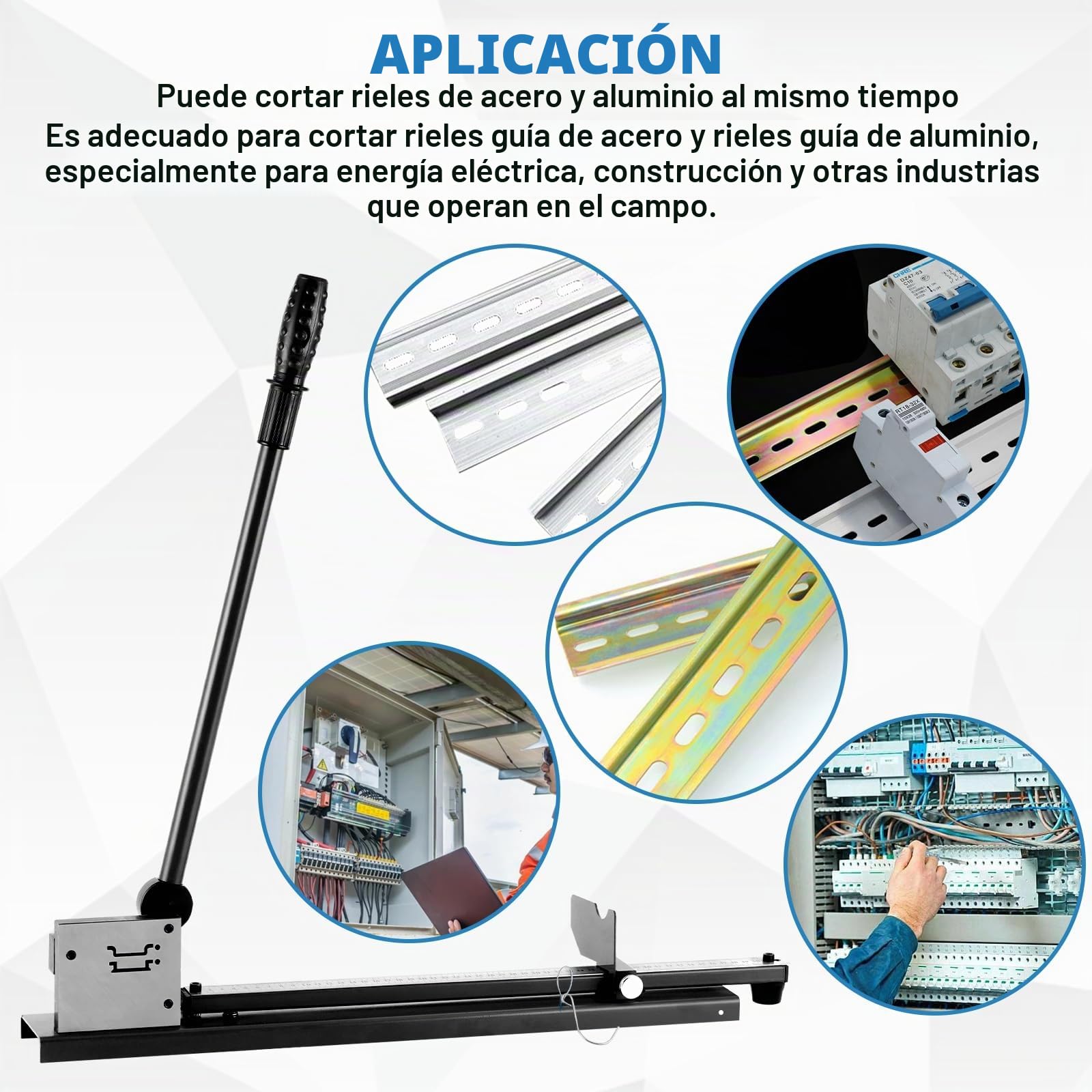 MXBAOHENG Cortador Din Rail Doble Agujero con la regla, 35*7.5 mm Cortadora del Ferrocarril del Agujero del Doble del Cortador de la Guía de Cuenca para carriles de ferrocarril y de aluminio (Negro)
