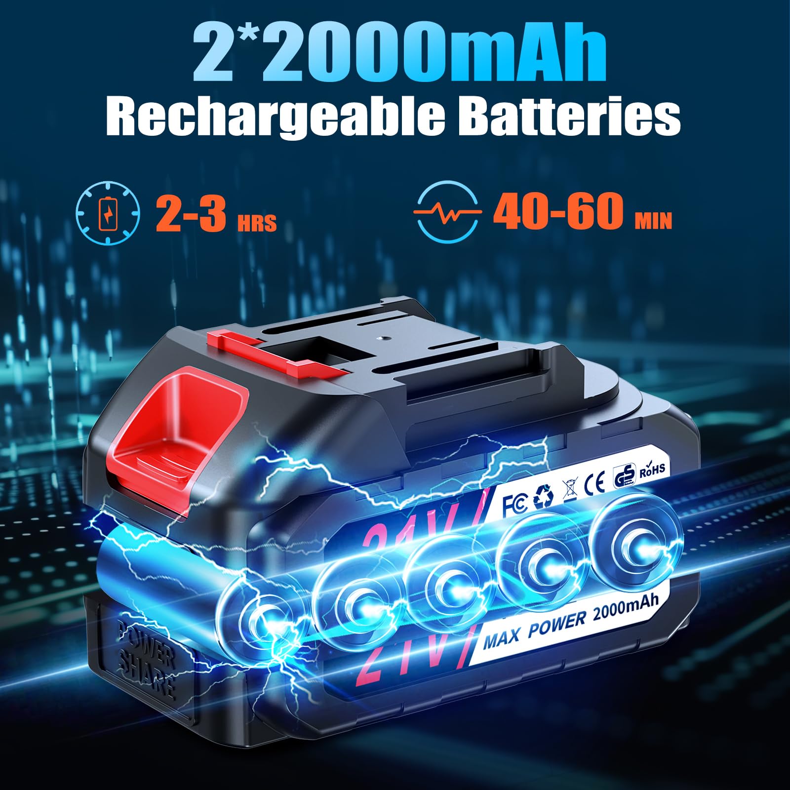 Tronconneuse a Batterie, Mini Tronconneuse a Batterie 6 Pouces, Tronçonneuse Electrique sans fil, Avec graisseur, 4 chaînes, 2 lames pour couper du bois, des branches