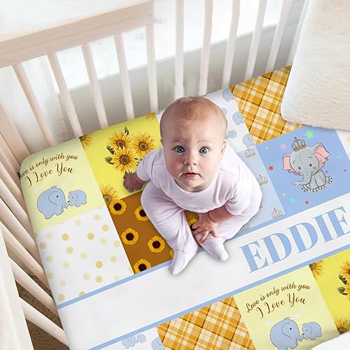 Miniatura 2 de Sábanas personalizadas para cuna de bebé para niñas y niños, sábanas ajustables personalizadas para colchón de cuna con nombre, juego de sábanas de