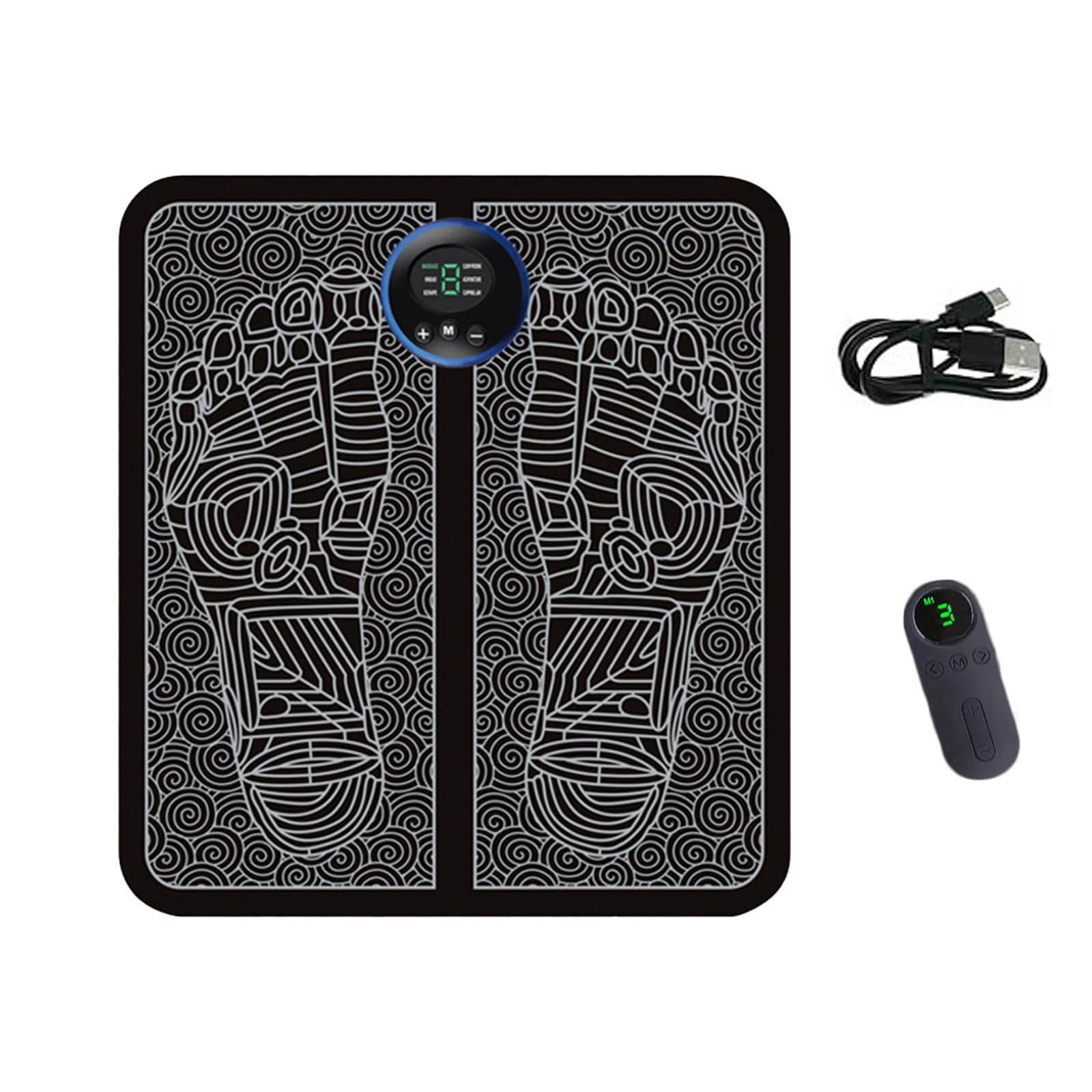 Ornexis EMS Foot Plate, Pedana Massaggiante Elettrica per Piedi con Stimolazione EMS, Modalità e Intensità Regolabili, Foot Massager Portatile per Relax Quotidiano e Trattamento Gambe Gonfie (Nero)