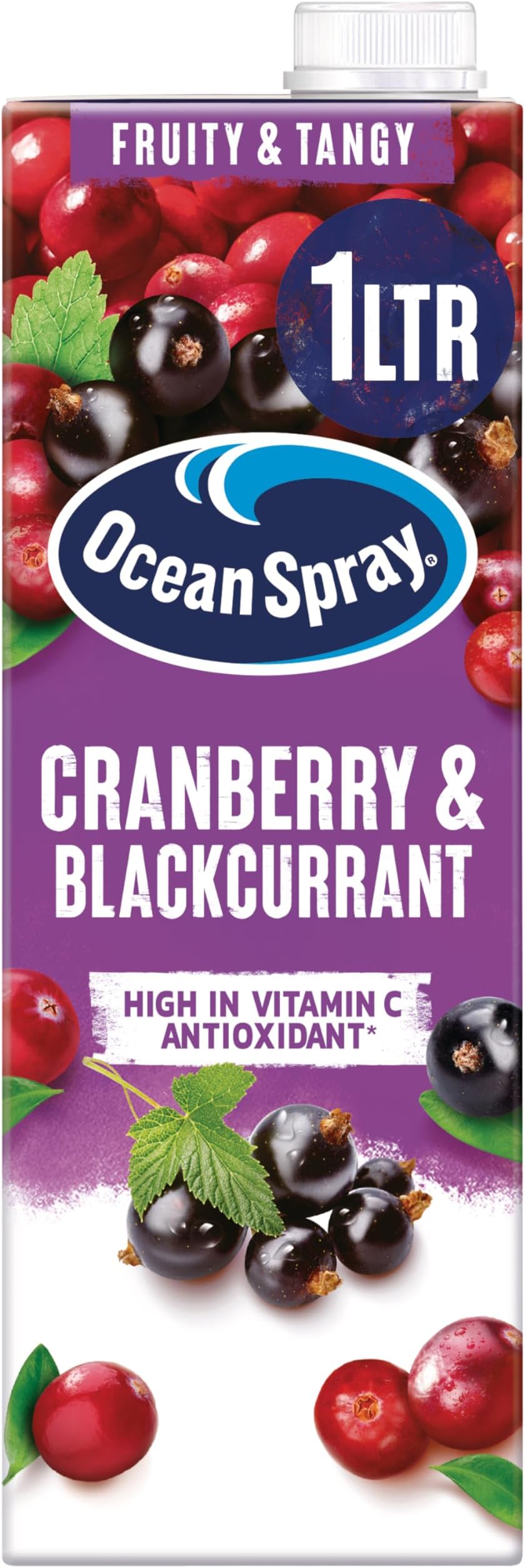 Cranberry & Blackcurrant Juice Drink -1L - Sugar & Natural Sweetener Fruit Juice - Rich in Vitamin C & High in Antioxidants