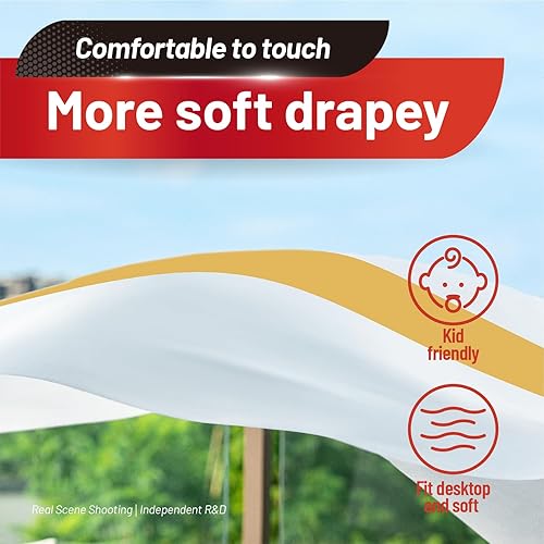 Miniatura 8 de Mantel de plástico, 110 pies x 54 pulgadas, mantel desechable de plástico PEVA de alta calidad, desechable con cualquier corte deslizante para