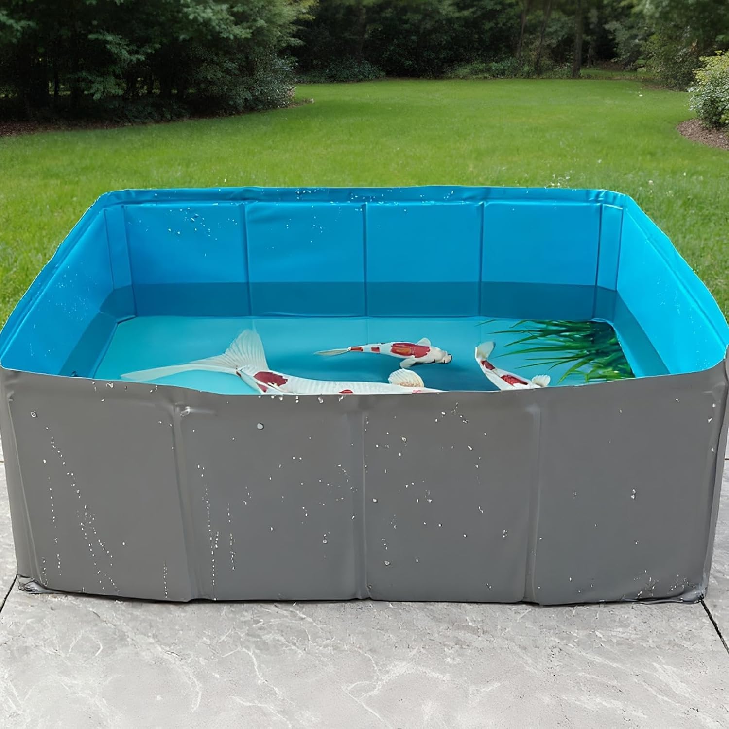 Pet Swimming Pool | PVC Foldable Dog Bath Tub Square-Shaped - Anti-Slip Pet Puppy Bathing Tub for Small Medium Large Puppy Cats Small Animals