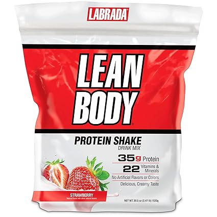 Labrada Nutrition Lean Body Hi-Protein Meal Replacement Shake (Strawberry, 2.47-lb Tub)