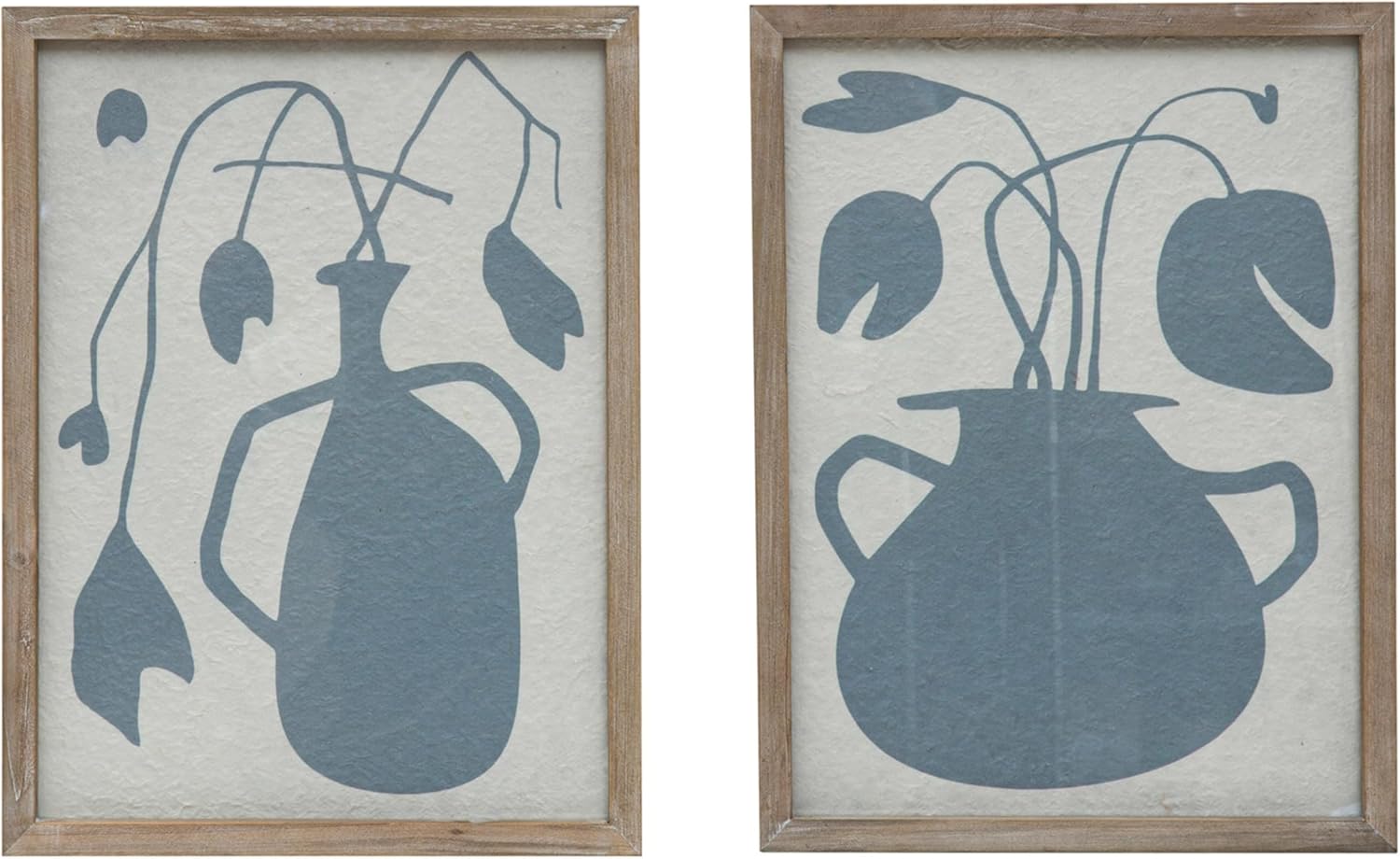 Creative Co-Op Wood and Glass Wall Décor, Set of 2 styles