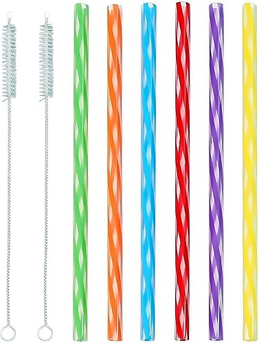 Miniatura 8 de 50 popotes transparentes reutilizables con cepillo de limpieza, pajitas cortas de 5.9 in (6 pulgadas) para niños, cócteles, café, jugo, sin BPA,