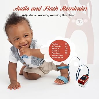Baby Oxygen Monitor, Infant Pulse Oximeter for Fingertip – Tracks Adult and Child’s SpO₂ & Pulse Rate, Toddler Foot O₂ Monitor with Audible Alerts, Free App & PC Software Reporting